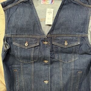 Abercrombie & Fitch Indigo Denim Vest with Button Front